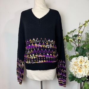 Scotch & Soda Maison Scotch Metallic Fair Isle Wool-Blend Sweater | medium | cro